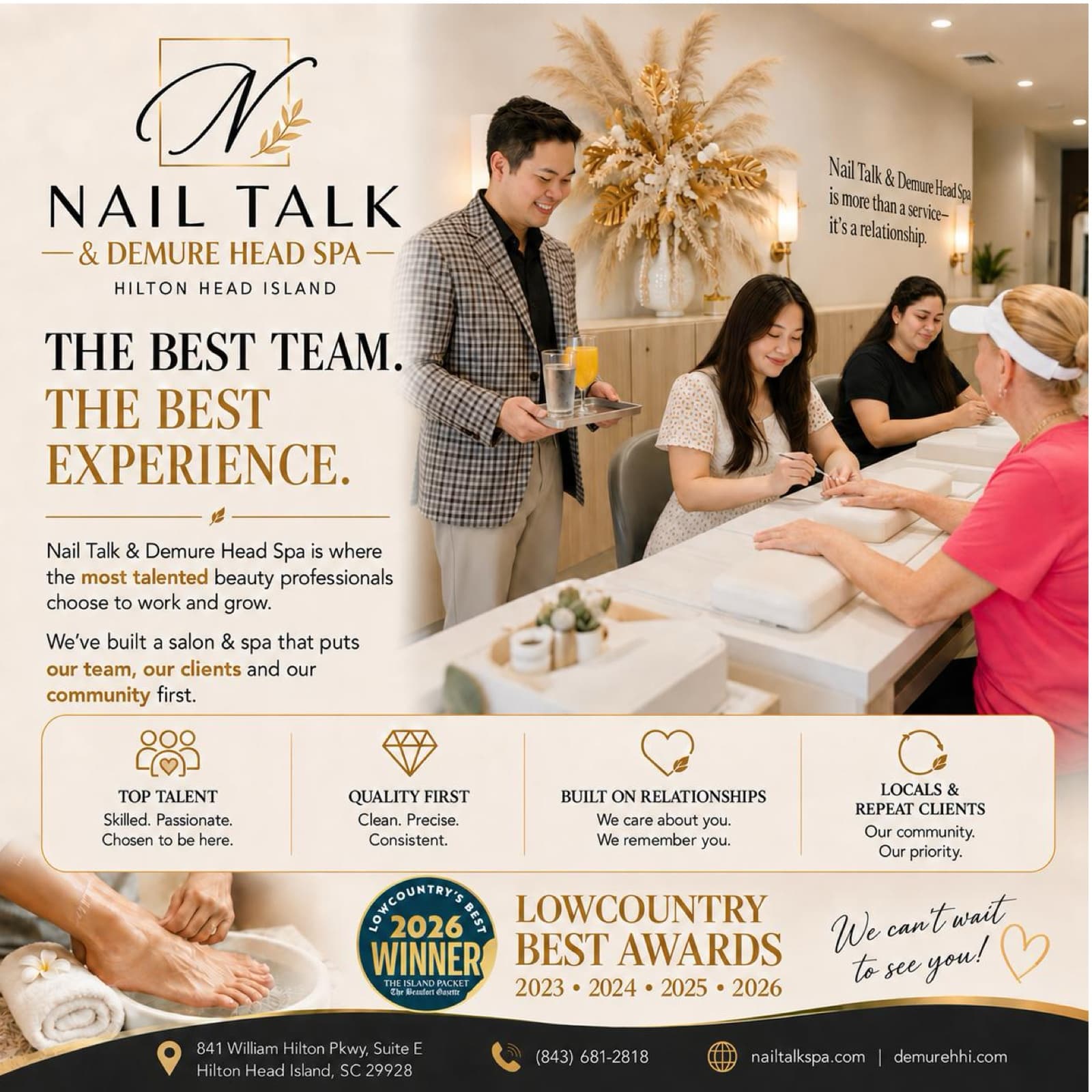 Nail Talk & Spa voted Lowcountry's Best 2026 — thank you to our community