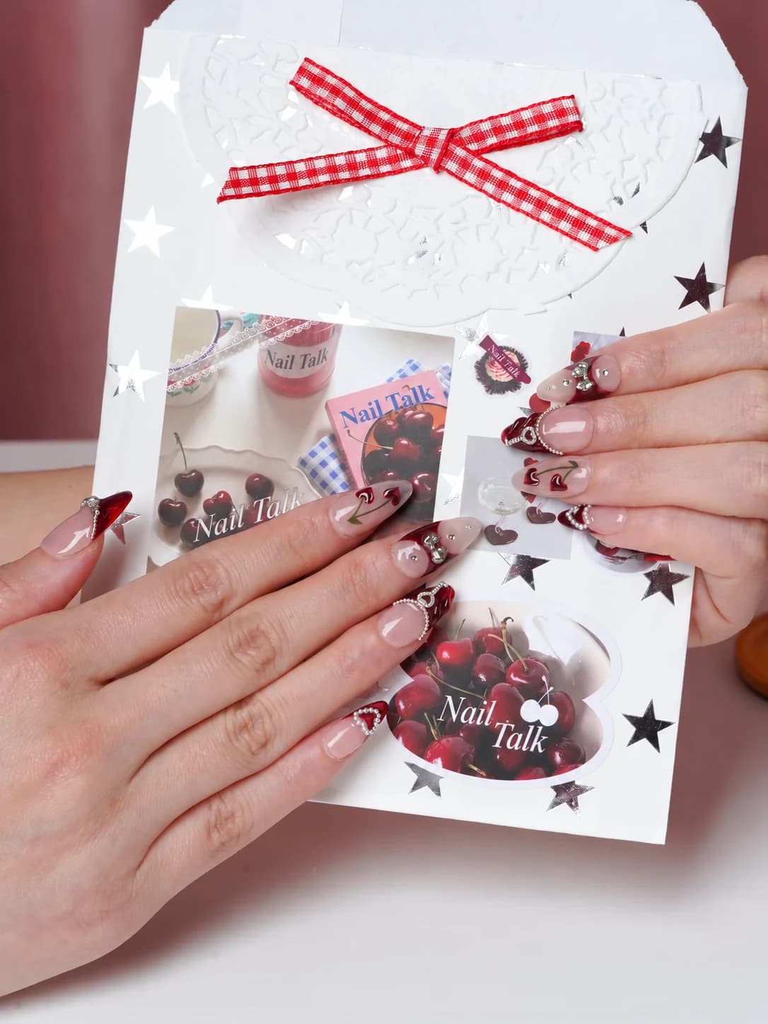 Cherry Charm press-on nails, photo 2